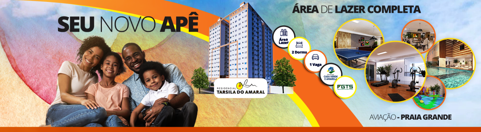 TARSILA DO AMARAL - APTO 2 DORM NA PLANTA A 400 M DA PRAIA